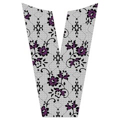 Elegant Purple Floral Jacquard Mesh Lace Fabric Short Sleeve Long Pants Satin Pajamas Set from ArtsNow.com Placket