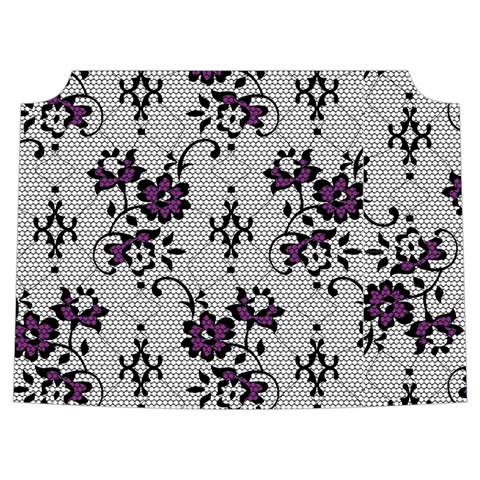 Elegant Purple Floral Jacquard Mesh Lace Fabric Sleeveless Cozy Lounge Set  from ArtsNow.com Front