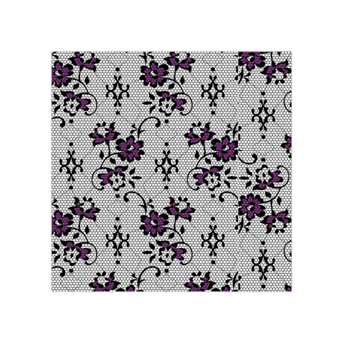 Elegant Purple Floral Jacquard Mesh Lace Fabric Square Tapestry (Small) from ArtsNow.com Front