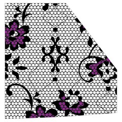 Elegant Purple Floral Jacquard Mesh Lace Fabric Kid s Button Up Puffer Vest from ArtsNow.com Pocket Left