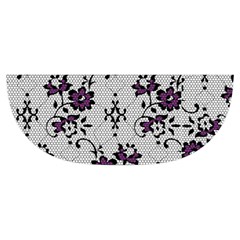 Elegant Purple Floral Jacquard Mesh Lace Fabric Kids  Hooded Rain Ponchos from ArtsNow.com Brim