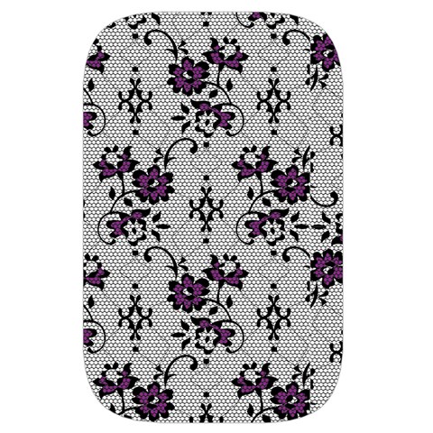 Elegant Purple Floral Jacquard Mesh Lace Fabric Waist Pouch (Small) from ArtsNow.com Front