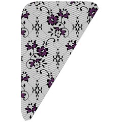 Elegant Purple Floral Jacquard Mesh Lace Fabric Belt Pouch Bag (Large) from ArtsNow.com Front Right