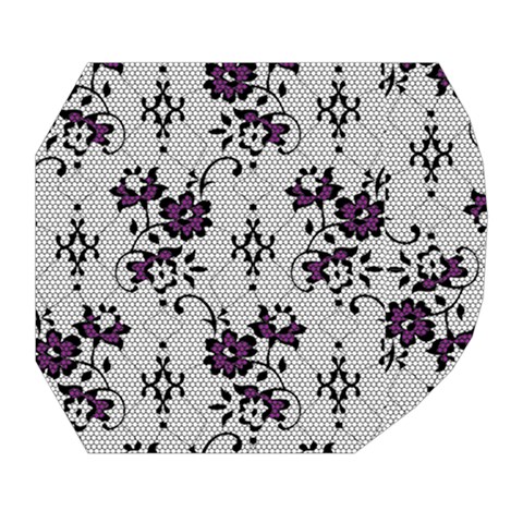 Elegant Purple Floral Jacquard Mesh Lace Fabric Belt Pouch Bag (Large) from ArtsNow.com Tape