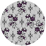 Elegant Purple Floral Jacquard Mesh Lace Fabric Wooden Bottle Opener (Round)