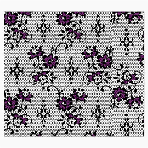 Elegant Purple Floral Jacquard Mesh Lace Fabric Roll Up Canvas Pencil Holder (S) from ArtsNow.com Front