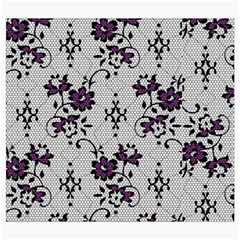 Elegant Purple Floral Jacquard Mesh Lace Fabric Roll Up Canvas Pencil Holder (S) from ArtsNow.com Front