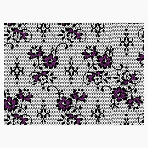 Elegant Purple Floral Jacquard Mesh Lace Fabric Roll Up Canvas Pencil Holder (M) from ArtsNow.com Front