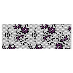 Elegant Purple Floral Jacquard Mesh Lace Fabric Wristlet Pouch Bag (Small) from ArtsNow.com Bottom