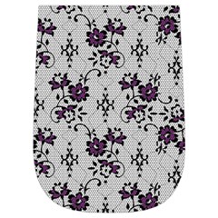 Elegant Purple Floral Jacquard Mesh Lace Fabric Wristlet Pouch Bag (Small) from ArtsNow.com Right Side