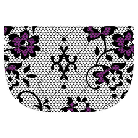 Elegant Purple Floral Jacquard Mesh Lace Fabric Make Up Case (Small) from ArtsNow.com Side Right