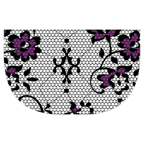 Elegant Purple Floral Jacquard Mesh Lace Fabric Make Up Case (Medium) from ArtsNow.com Side Right