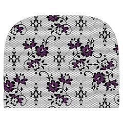 Elegant Purple Floral Jacquard Mesh Lace Fabric Make Up Case (Large) from ArtsNow.com Back