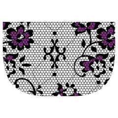 Elegant Purple Floral Jacquard Mesh Lace Fabric Make Up Case (Large) from ArtsNow.com Side Right