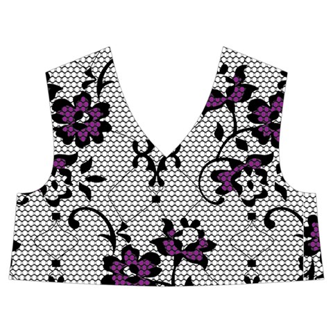 Elegant Purple Floral Jacquard Mesh Lace Fabric Kids  Midi Sailor Dress from ArtsNow.com Front Top