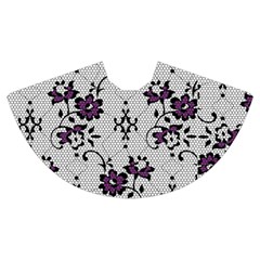 Elegant Purple Floral Jacquard Mesh Lace Fabric Women s Crop Top Pleated Skater Rave Skirt from ArtsNow.com Skirt Front