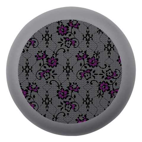 Elegant Purple Floral Jacquard Mesh Lace Fabric Dento Box with Mirror from ArtsNow.com Front