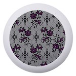 Elegant Purple Floral Jacquard Mesh Lace Fabric Dento Box with Mirror