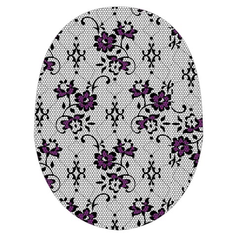 Elegant Purple Floral Jacquard Mesh Lace Fabric Microwave Oven Glove from ArtsNow.com Palm