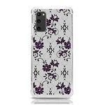 Elegant Purple Floral Jacquard Mesh Lace Fabric Samsung Galaxy S20 6.2 Inch TPU UV Case