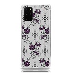 Elegant Purple Floral Jacquard Mesh Lace Fabric Samsung Galaxy S20 Plus 6.7 Inch TPU UV Case