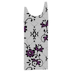 Elegant Purple Floral Jacquard Mesh Lace Fabric Kids  Stylish Hooded Puffer Vest from ArtsNow.com Front Right Side