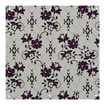 Elegant Purple Floral Jacquard Mesh Lace Fabric Banner and Sign 3  x 3 