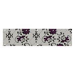 Elegant Purple Floral Jacquard Mesh Lace Fabric Banner and Sign 4  x 1 