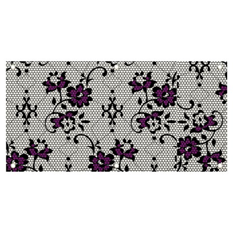 Elegant Purple Floral Jacquard Mesh Lace Fabric Banner and Sign 4  x 2  from ArtsNow.com Front