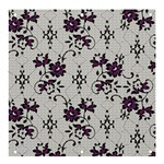 Elegant Purple Floral Jacquard Mesh Lace Fabric Banner and Sign 4  x 4 