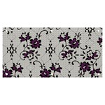 Elegant Purple Floral Jacquard Mesh Lace Fabric Banner and Sign 6  x 3 