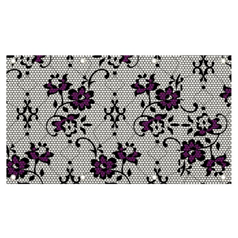 Elegant Purple Floral Jacquard Mesh Lace Fabric Banner and Sign 7  x 4  from ArtsNow.com Front