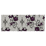 Elegant Purple Floral Jacquard Mesh Lace Fabric Banner and Sign 8  x 3 