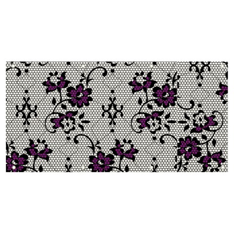 Elegant Purple Floral Jacquard Mesh Lace Fabric Banner and Sign 8  x 4  from ArtsNow.com Front