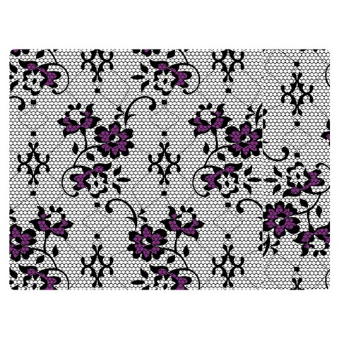 Elegant Purple Floral Jacquard Mesh Lace Fabric Premium Plush Fleece Blanket (Extra Small) from ArtsNow.com 40 x30  Blanket Front