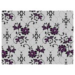 Elegant Purple Floral Jacquard Mesh Lace Fabric Premium Plush Fleece Blanket (Extra Small)