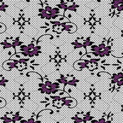 Elegant Purple Floral Jacquard Mesh Lace Fabric 5  x 7  Hardcover Notebook from ArtsNow.com Front Cover