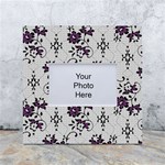 Elegant Purple Floral Jacquard Mesh Lace Fabric White Box Photo Frame 4  x 6 