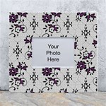 Elegant Purple Floral Jacquard Mesh Lace Fabric White Wall Photo Frame 5  x 7 