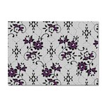 Elegant Purple Floral Jacquard Mesh Lace Fabric Crystal Sticker (A4)