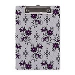 Elegant Purple Floral Jacquard Mesh Lace Fabric A5 Acrylic Clipboard