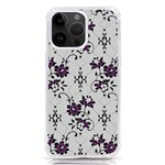 Elegant Purple Floral Jacquard Mesh Lace Fabric iPhone 14 Pro Max TPU UV Print Case