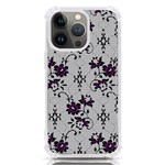 Elegant Purple Floral Jacquard Mesh Lace Fabric iPhone 13 Pro TPU UV Print Case