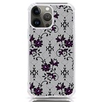 Elegant Purple Floral Jacquard Mesh Lace Fabric iPhone 13 Pro Max TPU UV Print Case