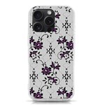 Elegant Purple Floral Jacquard Mesh Lace Fabric iPhone 15 Pro TPU UV Print Case