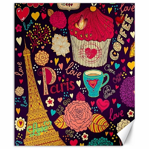 Collage Worx Black Collage Cupcake Eifel Tower Fireworks Paris Canvas 8  x 10  from ArtsNow.com 8.15 x9.66  Canvas - 1