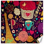 Collage Worx Black Collage Cupcake Eifel Tower Fireworks Paris Canvas 20  x 20 