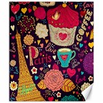 Collage Worx Black Collage Cupcake Eifel Tower Fireworks Paris Canvas 20  x 24 