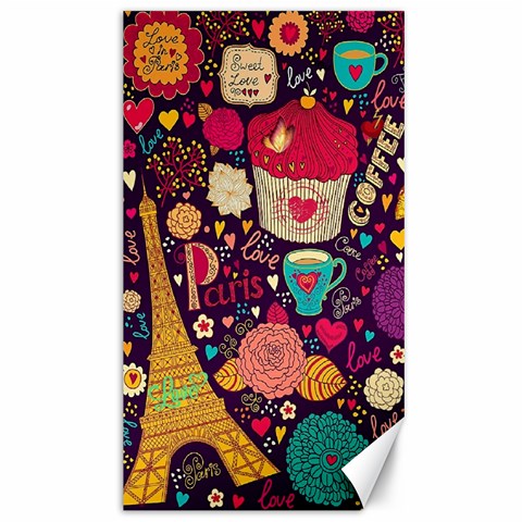 Collage Worx Black Collage Cupcake Eifel Tower Fireworks Paris Canvas 40  x 72  from ArtsNow.com 39.28 x69.23  Canvas - 1