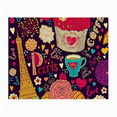 Collage Worx Black Collage Cupcake Eifel Tower Fireworks Paris Small Glasses Cloth (2 Sides) from ArtsNow.com Front